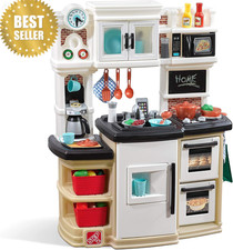 Great Gourmet Kids Kitchen Set w/ Lights, Sounds, 33pc Accessories Tan Age 3