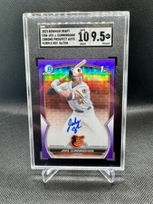 Jake Cunningham Auto /250 2023 Bowman Draft Chrome Purple Refractor SGC 9.5