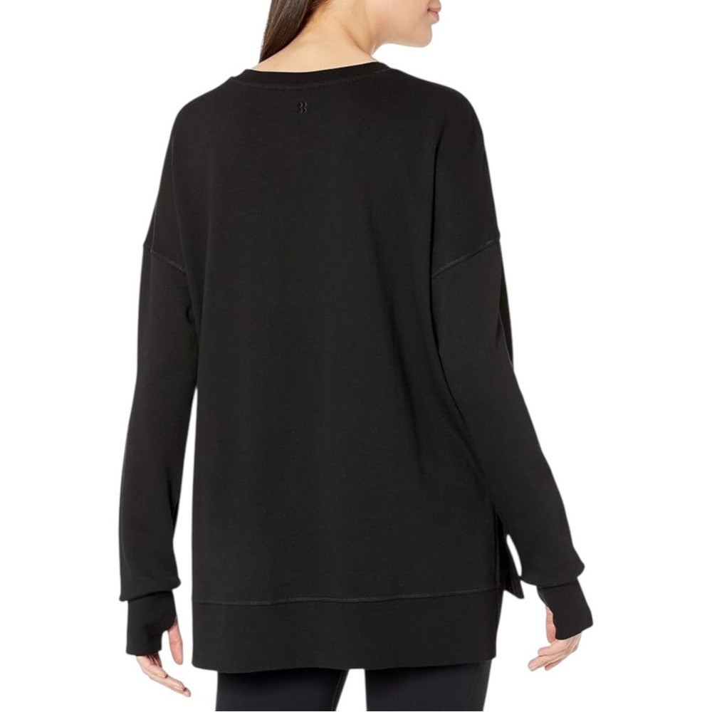 Sweaty Betty After Class Longline Crewneck Oversized Black Sweatshirt Small image 2