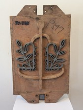 Antique Industrial Wood Foundry Mold Abstract Wall Art Anchor Vines Leaves