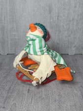 Vintage 1991 Annalee 8" Duck on Flexible Flyer Sled