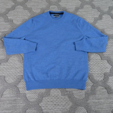 Club Room Sweater Mens Small Blue Merino Wool Blend Crew Neck Minimalist Office