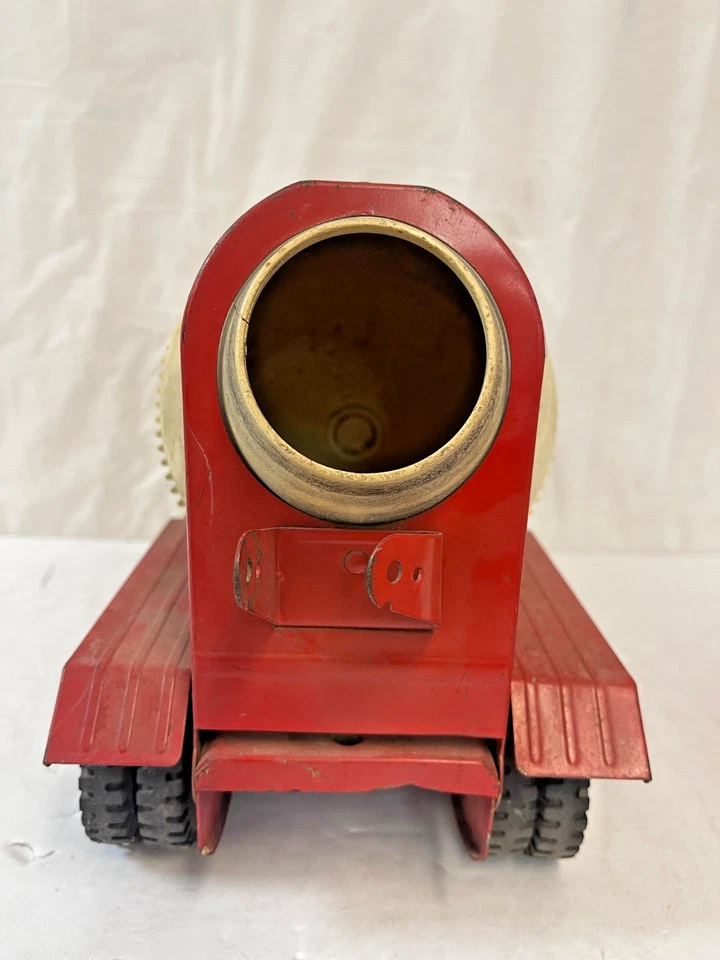 Camión mezclador de cemento rojo Tonka 1964 vintage acero y plástico Foto 2 de 4