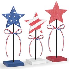 4th of July Table Decorations Wooden Star Set Rustic Memorial Day Decor