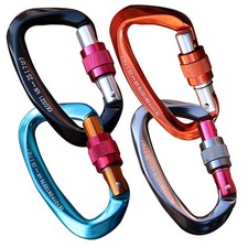 4PCS 25KN Locking Carabiner Clip Rock Climbing Auto Locking Aluminum D Ring