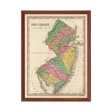 Old Map of New Jersey 1824 - Vintage New Jersey Art