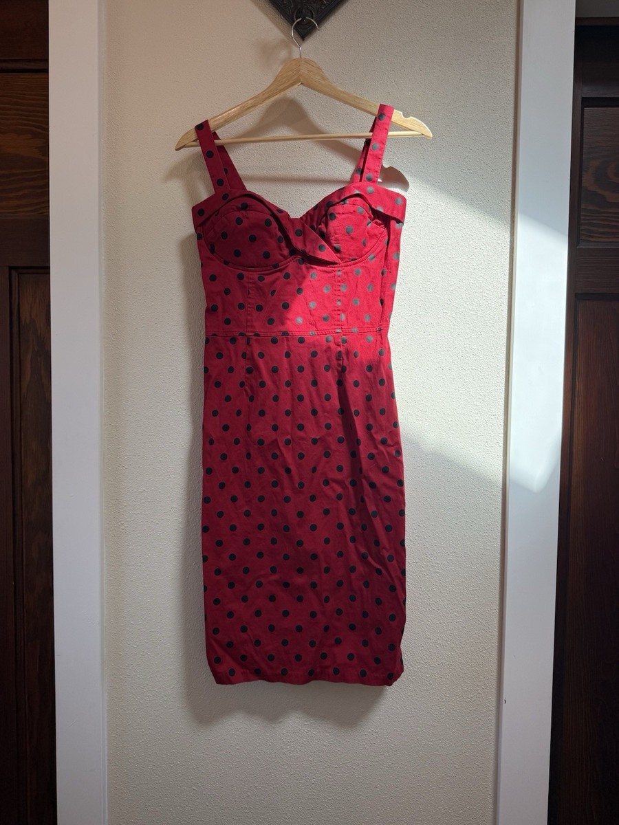 VTG Deadly Dames USA Pin Up Dress Polka Dot Women's Size XS NEW $178 Black  Red | eBay