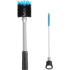 2-in-1 Bottle Brush with Straw Brush, Long Handle Water Bottle Scrubbing Brush,