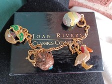 VINTAGE JOAN RIVERS ENAMEL FABERGE LOOK CHARM STORK FLOWER JUG EASTER EGG LOT