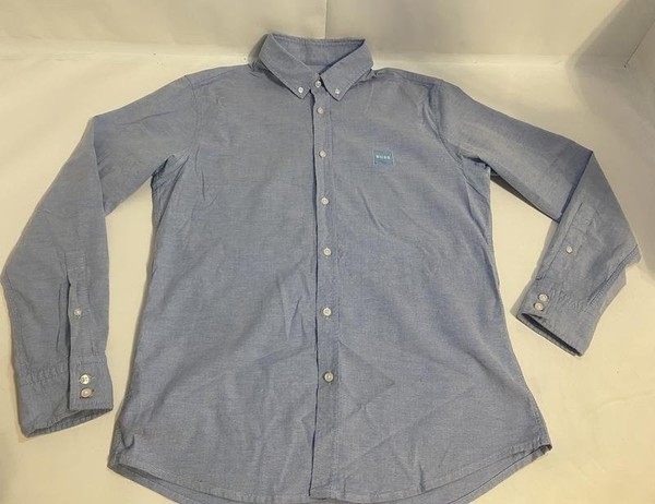 Men Hugo Boss Shirt Blue Cotton 40 /L / 48 #N9VJ