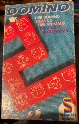 Vintage Schmidt Spiele Tier Domino Animal Matching Game from Germany Used