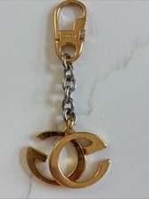 Gucci Key Ring Keychain Interlocking GG Double G Bag Charm Gold  Silver Rare