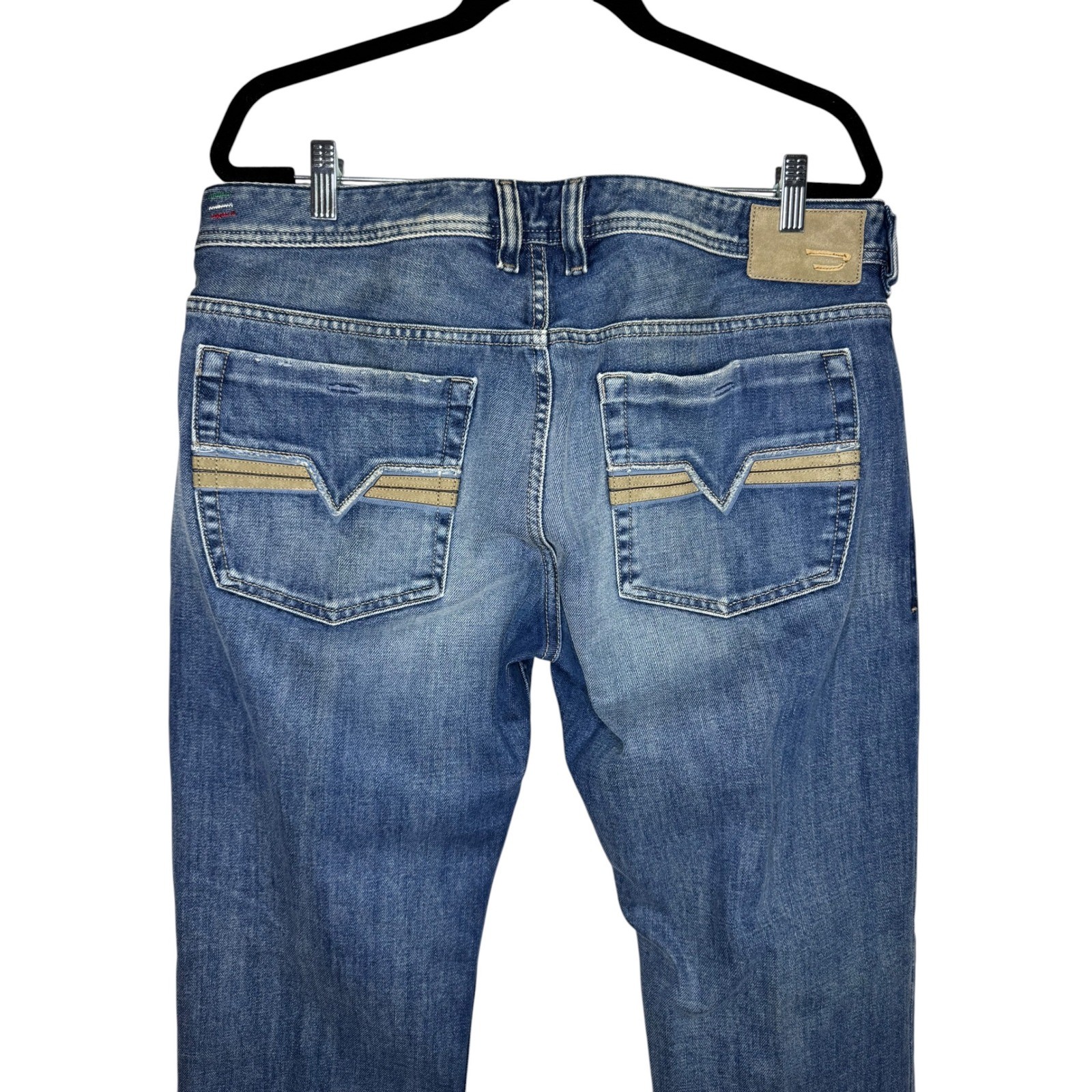 Diesel Zatiny 008AT Mens Bootcut Jeans Blue Wash 36x32 Made in Italy Button Fly image 4