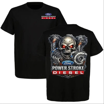 #ad Ford Power Stroke Diesel Turbo Skull T Shirt $22.00