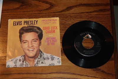 ELVIS PRESLEY VINYL 45 GOOD LUCK CHARM B/W ANYTHING THATS PART OF YOUP/S USED