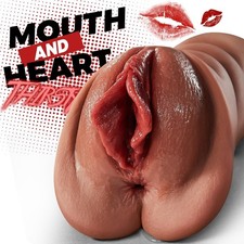 Realistic Pocket Pussy for Men Tight, Male Toy with 2Hole for Men