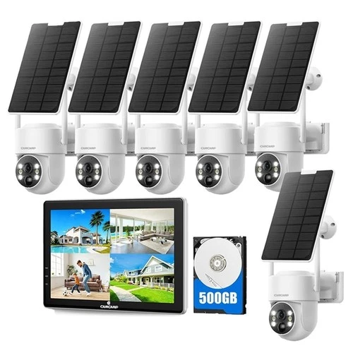 4MP 10CH Solar Powered Battery Wireless Security Camera System HDD Monitor Audio