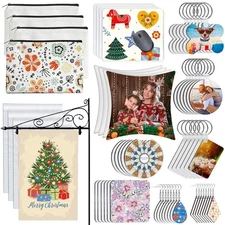 114Pcs Sublimation Blanks Products, Sublimation Blanks Set Including DIY Blank