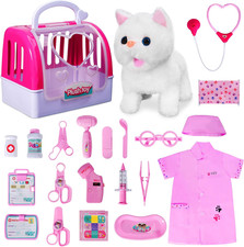Doctor Kit for Girls -Vet Play Sets for Kids, Pretend Play Doctor Set with Pet C