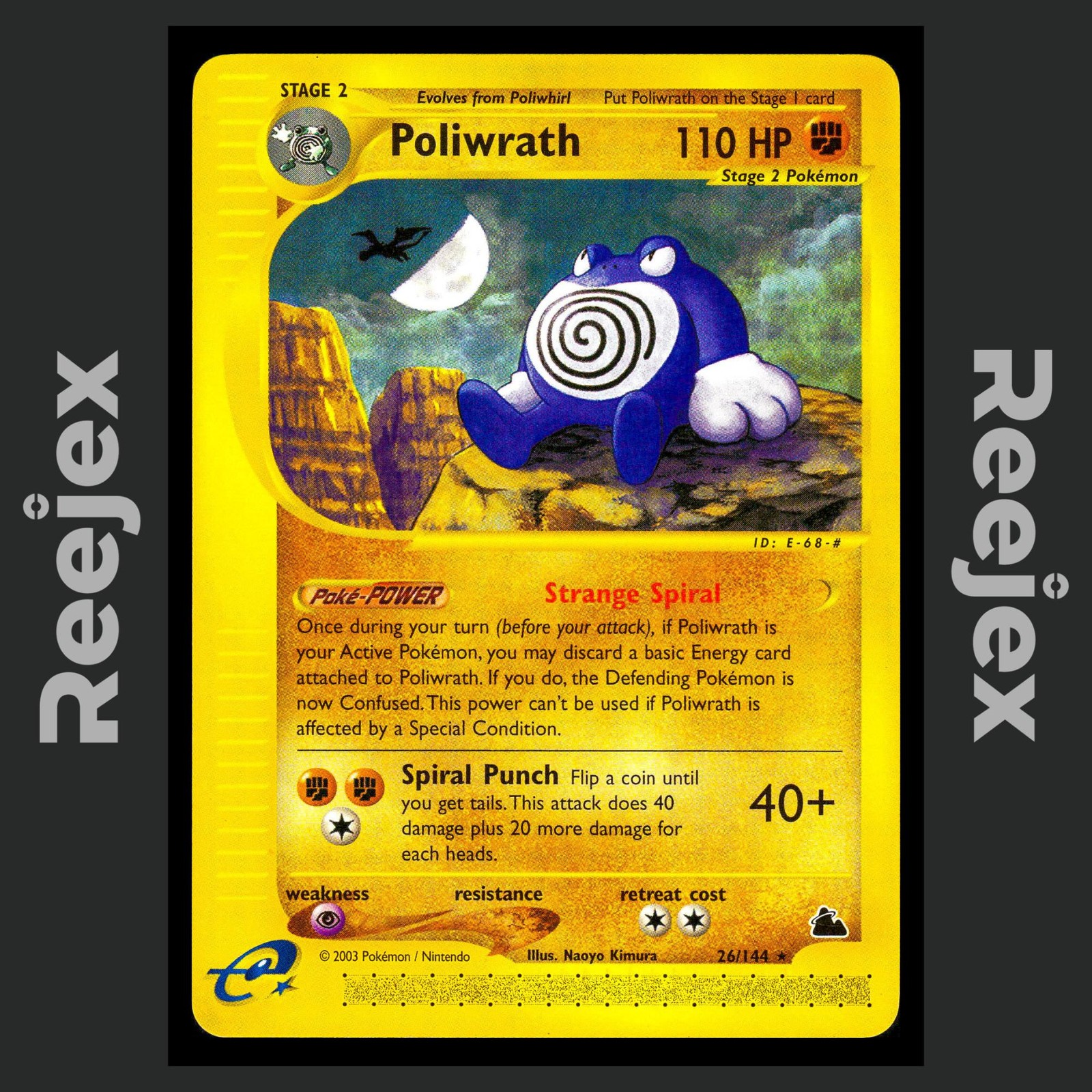 Poliwrath - 26/144 - Rare - Skyridge - Pokemon Card - VLP