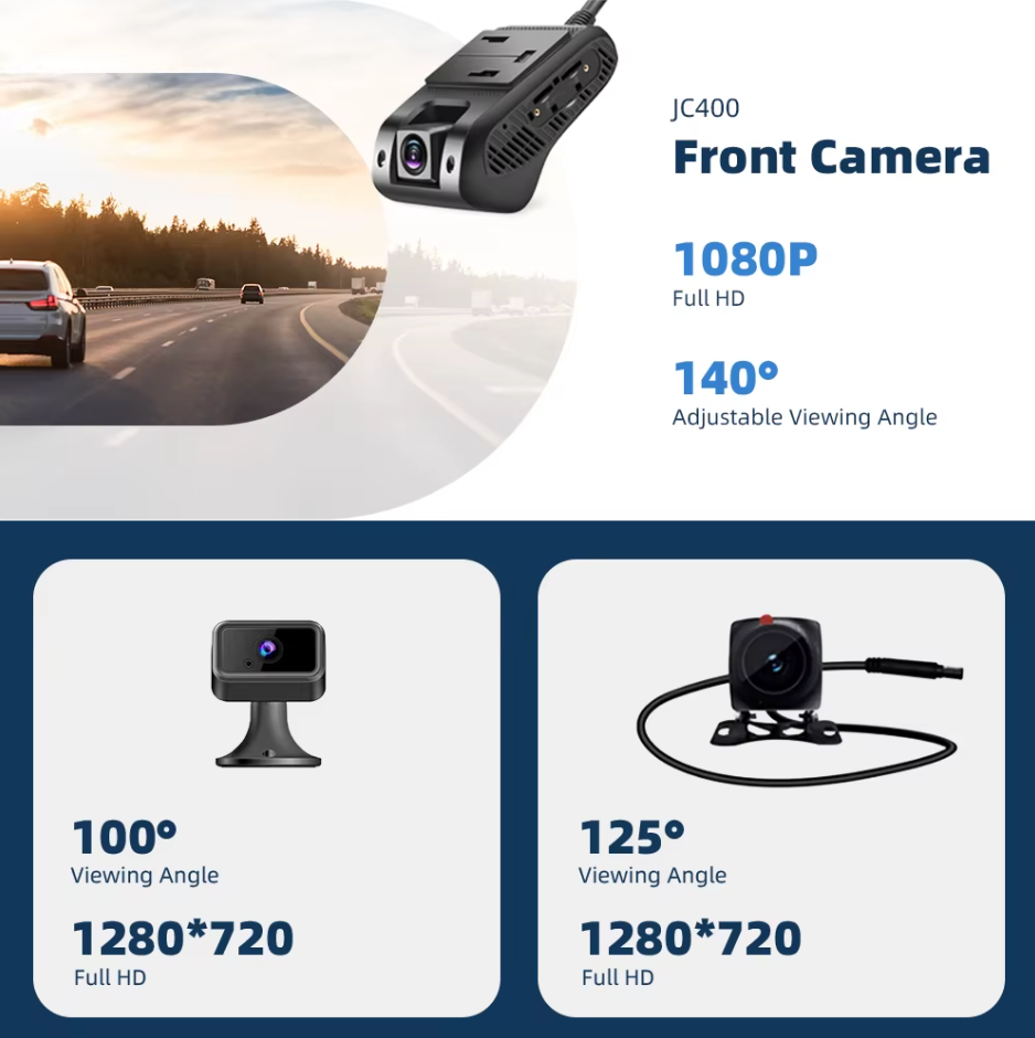 Jimi JC400P-A AI Dual Lens Dash Cam 4G GPS Fleet Camera Driver