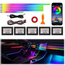 Acrylic Interior Car Ambient Lighting, Interior RGB LED Strip Kit with Music ...