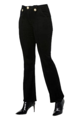 IMAN Global Chic Women's Pintuck Trouser Jean Black