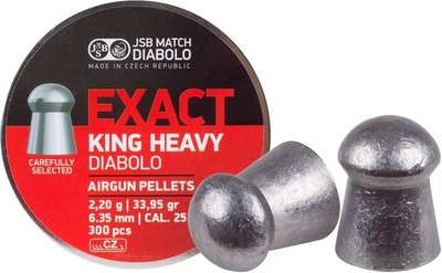 JSB Match 300 Count EXACT KING HEAVY Domed 6.35mm .25 Caliber Airgun Pellets