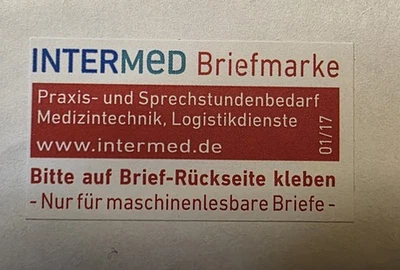 INTERMED rot !!! neu kompletter Brief mit Marke 2020 Moderne Privatpost Germany - Bild 1 von 2