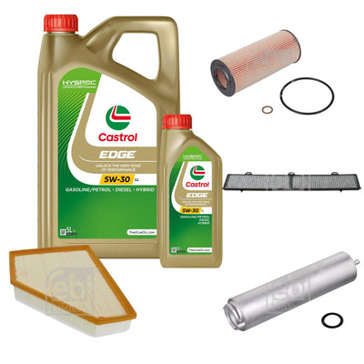 FEBI Inspektionspaket 6L Castrol EDGE Titanium FST 5W-30 LL für BMW 3er Touring