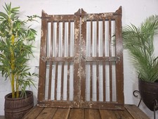 Old Pair Vintage Reclaimed Indian Wooden Iron Saloon Doors Shutters Garden Gates