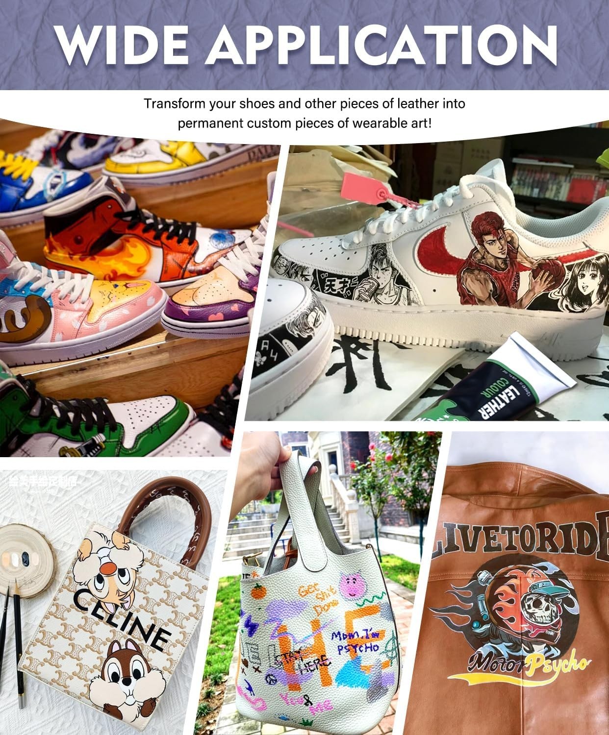 Acrylic Leather Paint Set - 18 Colors Waterproof Flexible Sneaker Kit