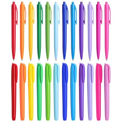 Maitys 24 Pcs Ballpoint Pen and Highlighter 1 Count (Pack of 24), Multicolor