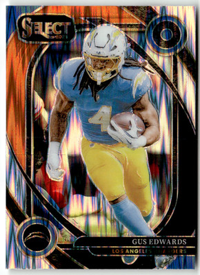 2024 Panini Select NFL No. 258 Gus Edwards Orange Flood Prizm