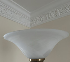 ALABASTER UPLIGHTER. ALABASTER CONE SHADE. LIGHT SHADE.