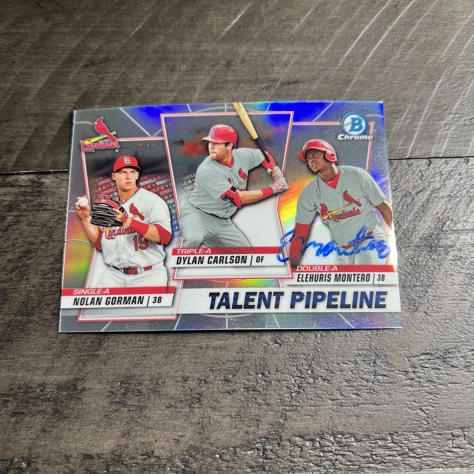 2020 BOWMAN CHROME Talent Pipeline #TP-STL Carlson, Gorman, Signed IP Montero - Image 2 of 4