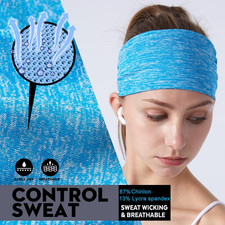 14 Pcs Workout Headbands for Women Non Slip Sport Sweatbands Elastic Yoga Hai...