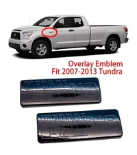 2PCS OVERLAY Gloss Black Fender I-Force 5.7L V8 Emblem 2007-2013 Toyota Tundra