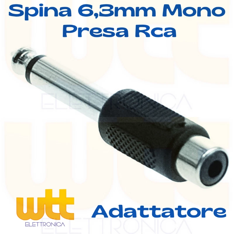 Adattatore Audio Proel AT190 – RCA Femmina A Jack Mono 6.3 Mm, Connettore In ABS Nero