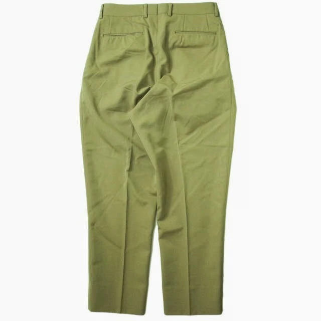 NEAT 21SS Japan MAX CANVAS WIDE TAPERED 2 tack slacks 48 KHAKI Pants Tapered