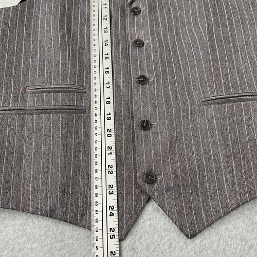 Scully Vest Mens Small Gray Striped Lined Waistcoat Western Rodeo Cowboy Rancher - Picture 8 of 9