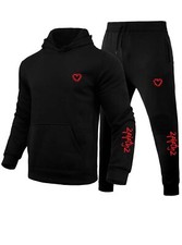 Men s Red Heart Jogger Sweatsuit