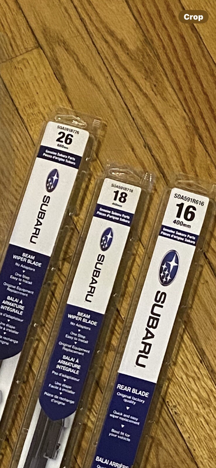 2020-2024 Subaru Outback Front & Rear Windshield Wiper Full Blade Set OEM