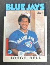 1986 Topps Jorge Bell Baseball Card #338 Blue Jays OF VG O/C