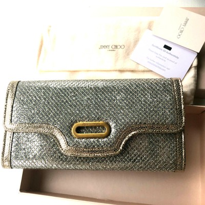 jimmy choo champagne glitter clutch