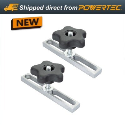 POWERTEC 71642 Miter Slot Hardware Kit (Slot Bars, Knobs, Screws, Washers)