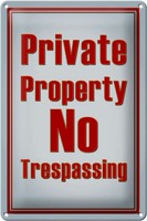 Blechschild Spruch 20X30 Cm Private Property No Trespassing Deko Schild Tin Sign