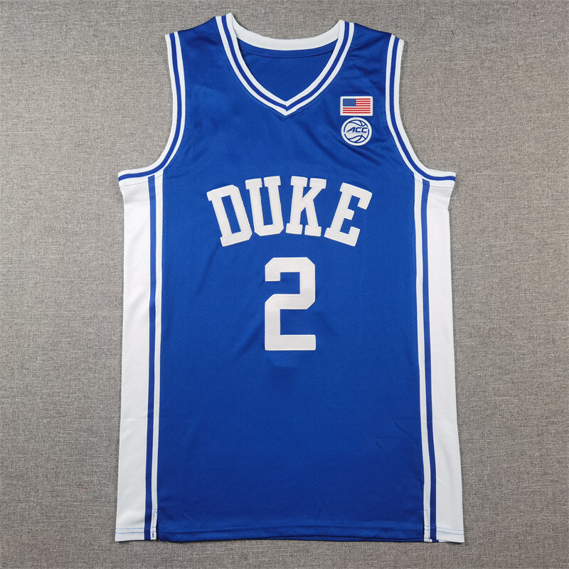 2 Colors Mens All Stitched Cooper #2 Flagg Duke Basketball Jerseys With Logo