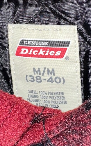 Dickies Fleece Button Up Vest Mens Medium (38-40) Red Check out - Picture 2 of 12