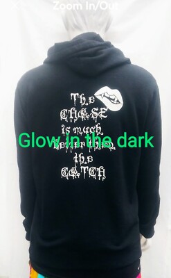 Black full zip hoodie made by Mossy Oak with one of Ali's analogies